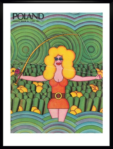 Two Framed Covers Of Polska Magazine, "Spinning", Author. Andrzej Krajewski 1971 photo for sale