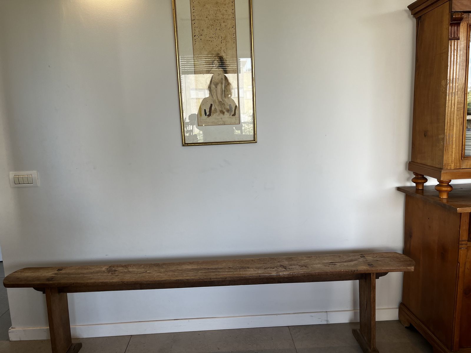 French Provincial Antique Bench   Turn Of The Century photo furniture