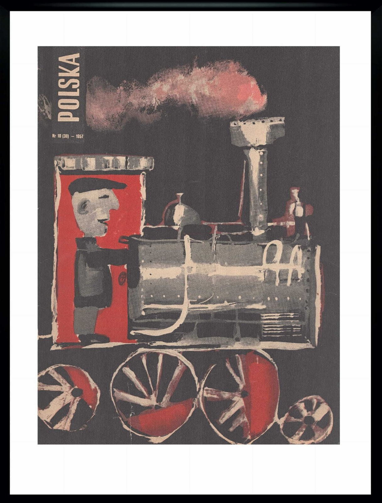 Two Framed Covers Of Polska Magazine, "Wesoły Train", Author. Waldemar świerzy, 1957 photo for sale