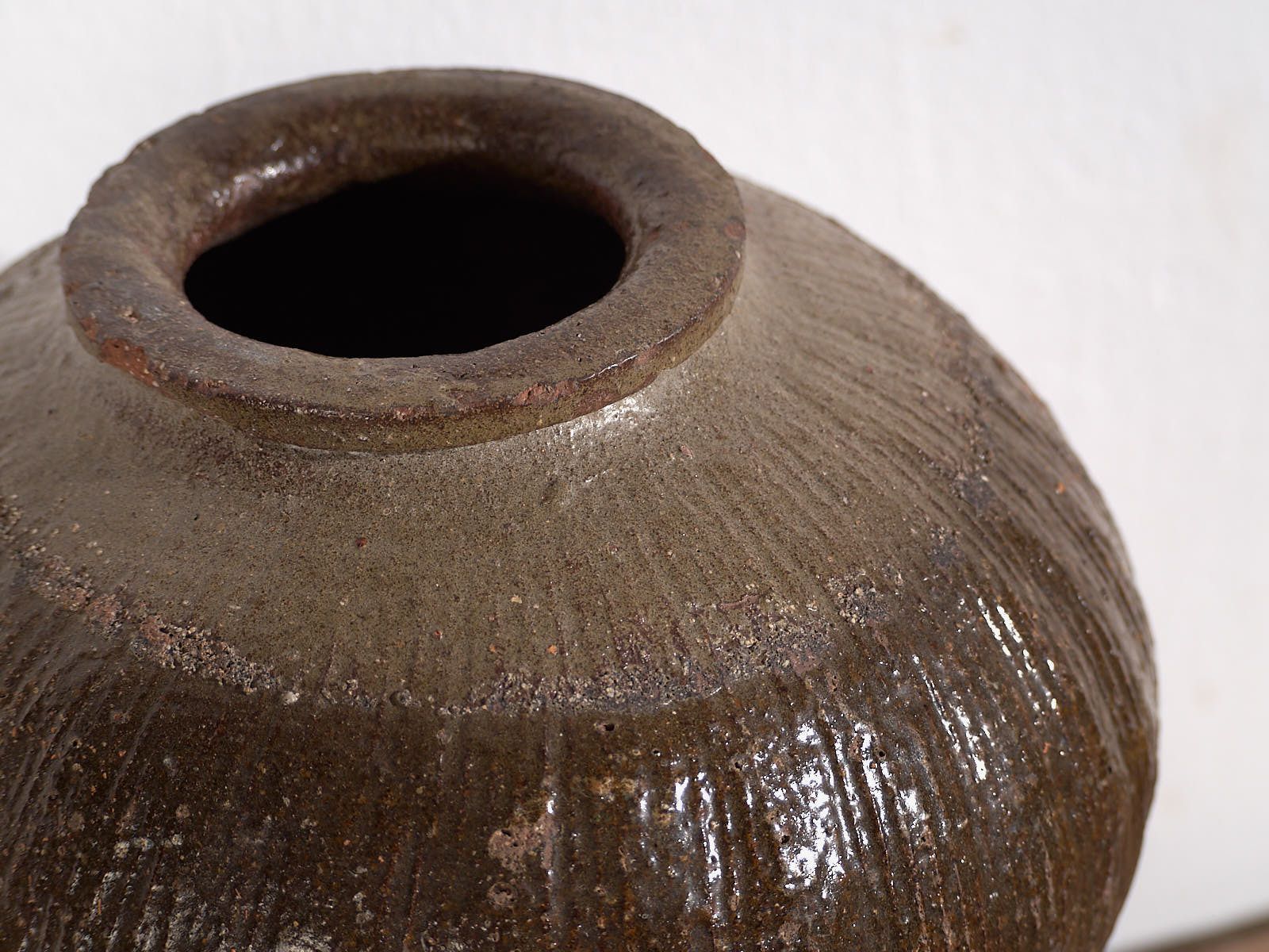 Antique Chinese Ceramic Vase In Dark Shades (C.1900) #5 photo furniture