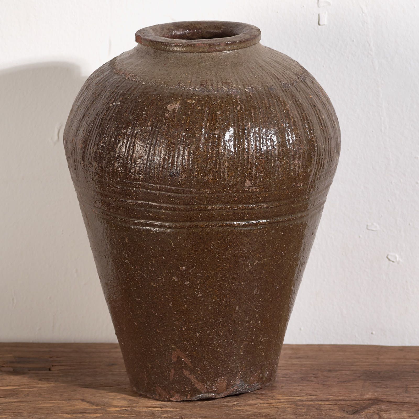 Antique Chinese Ceramic Vase In Dark Shades (C.1900) #5 photo vintage
