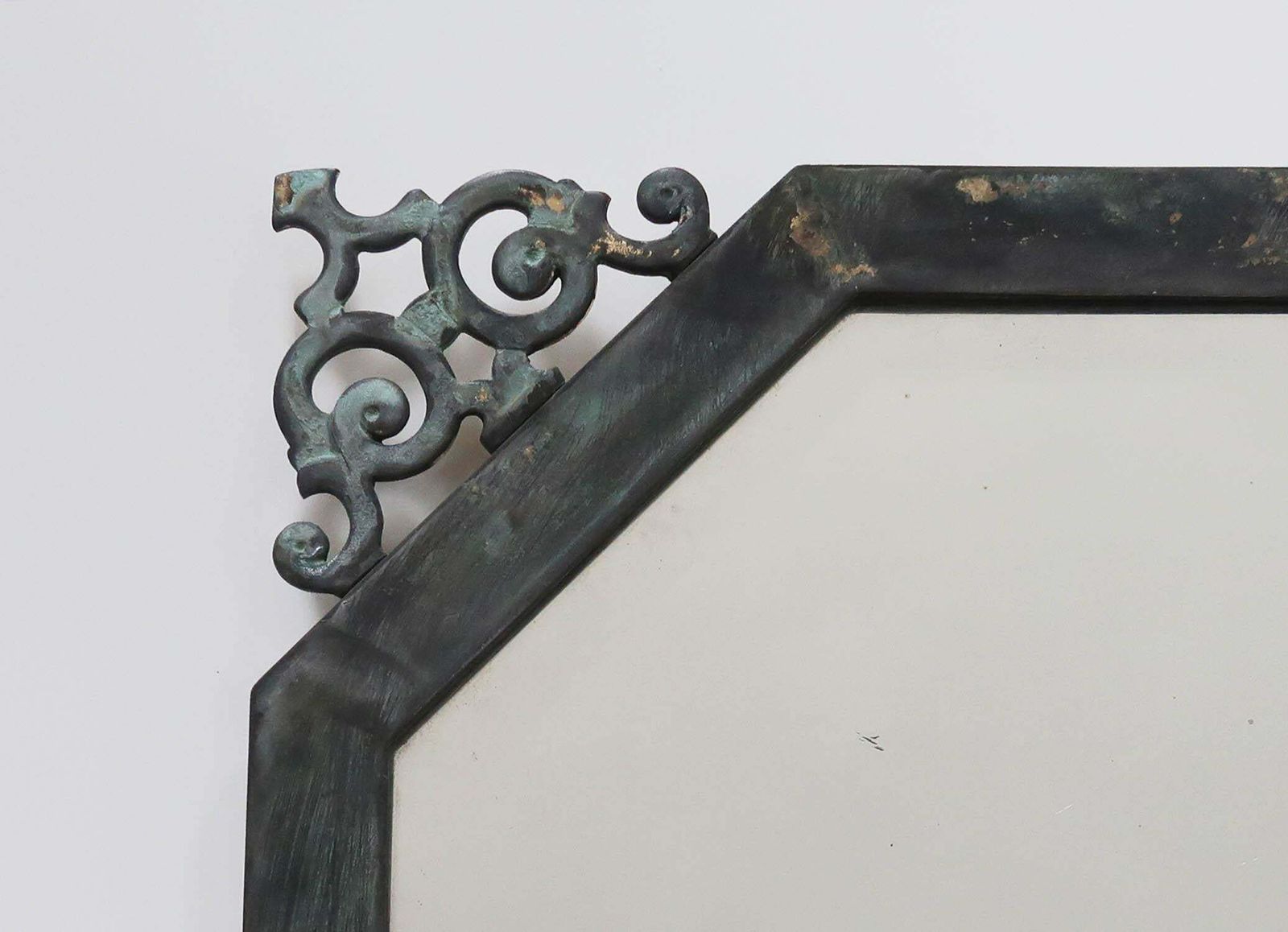 photo for sale Antique Brass Renaissance Style Bevel Edged Wall Mirror, English, C.1910