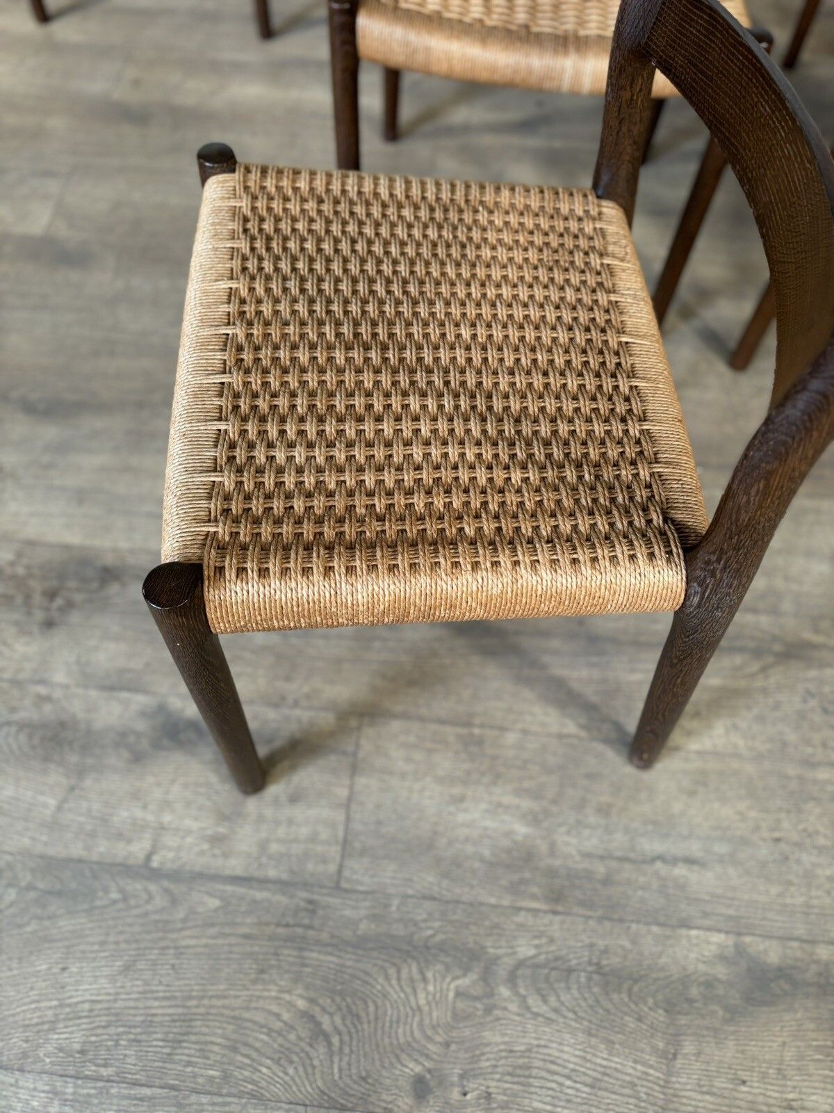Set Of 6 Vintage Danish Dining Room Chairs Model Number 84 By Niels Otto Moller photo vinterior