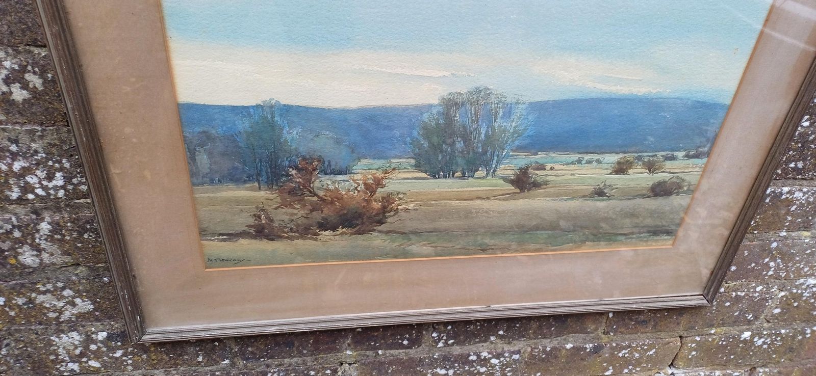 Original Art Early To Mid 1900s Original Water Colour By Madeline Pothecary, Possible Sussex Or Kent. Framed In Mid Century Wooden Glazed Frame photo vinterior