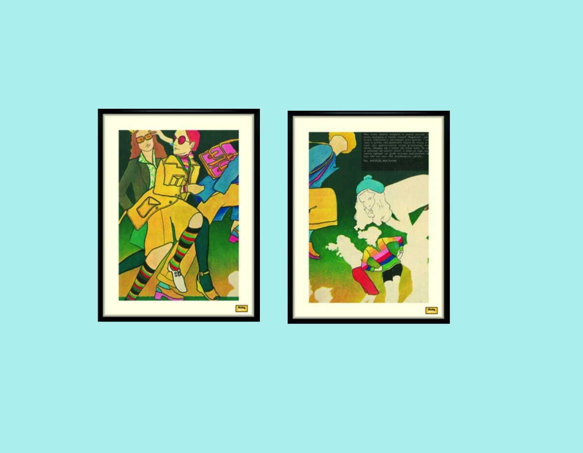 Set Of Two Fashion Drawings, 1971