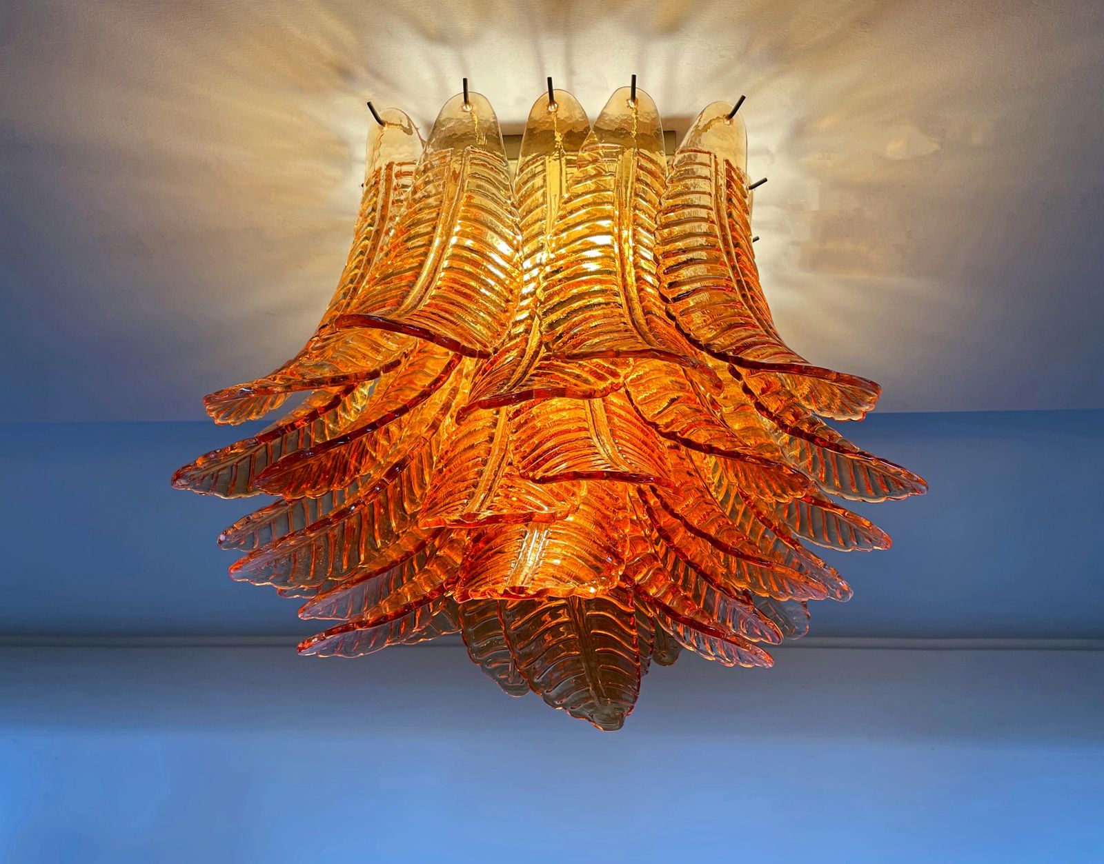 Murano Ceiling Lamp – 32  Amber Felci Glasses photo vinterior