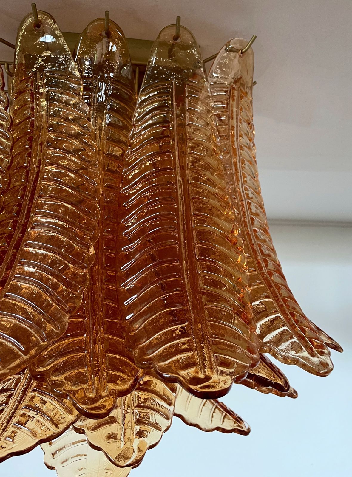 Murano Ceiling Lamp – 32  Amber Felci Glasses photo vintage
