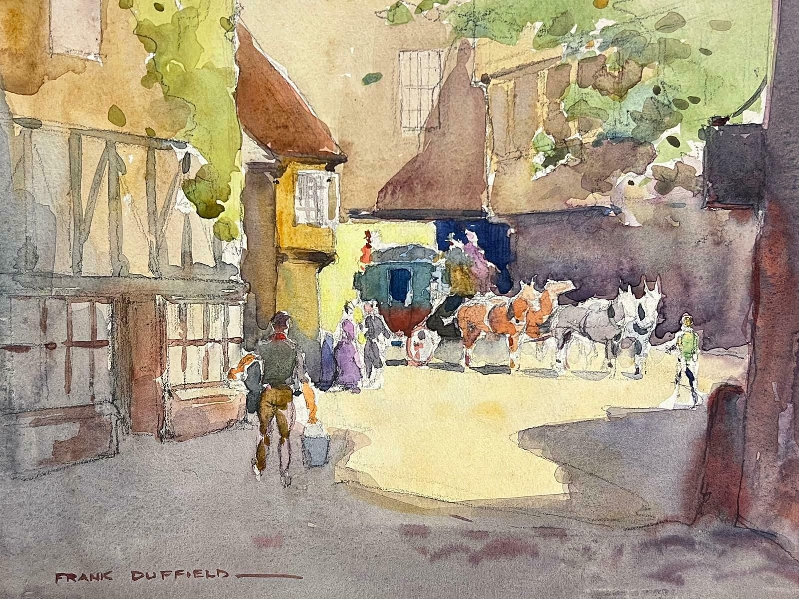 Frank Duffieldhorse & Carriage In Old English Village Lane 20th Century British Paintingmid 20th Century
