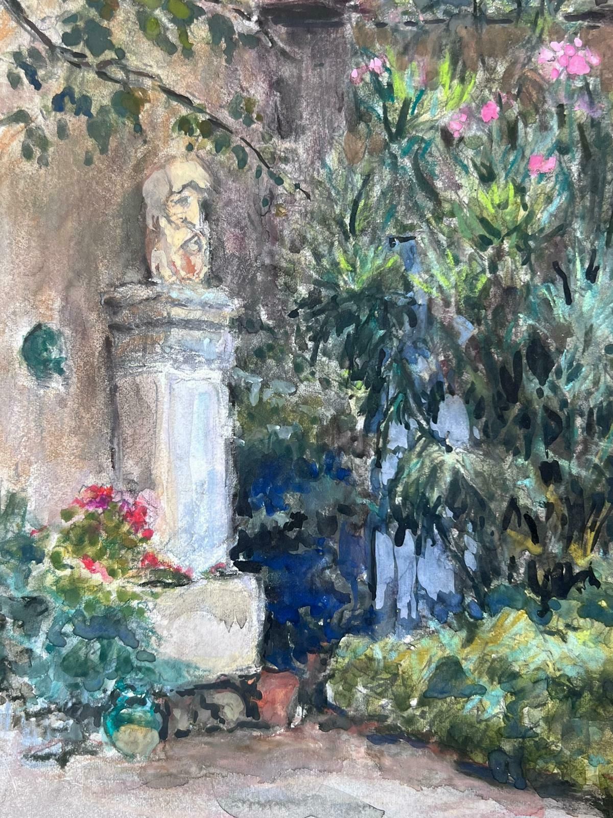 Jean Laforguethe Chateau Flower Garden Vintage French Impressionist Signed Painting photo Art
