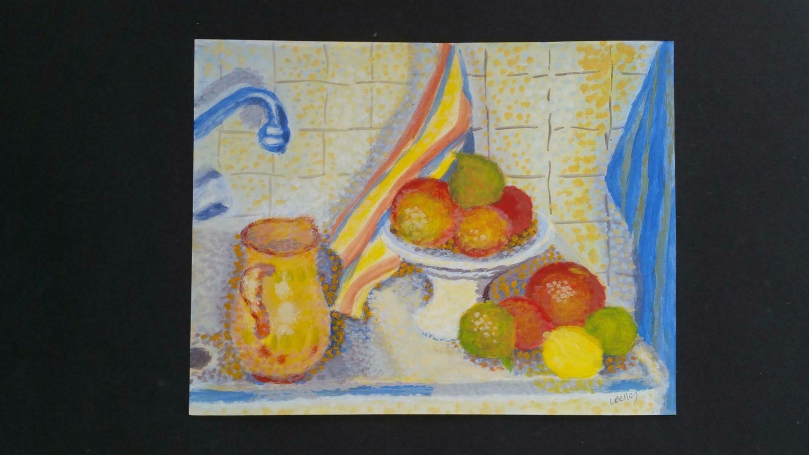 Louis Bellonfrench Neo Impressionist Still Life Pointillist Mid 20th Century Paintingc. 1950s photo furniture