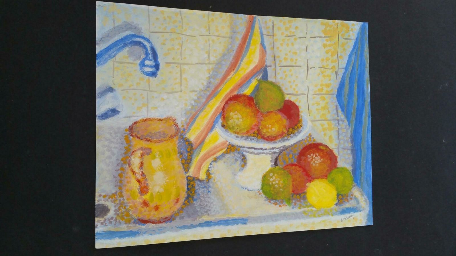 Louis Bellonfrench Neo Impressionist Still Life Pointillist Mid 20th Century Paintingc. 1950s photo buy