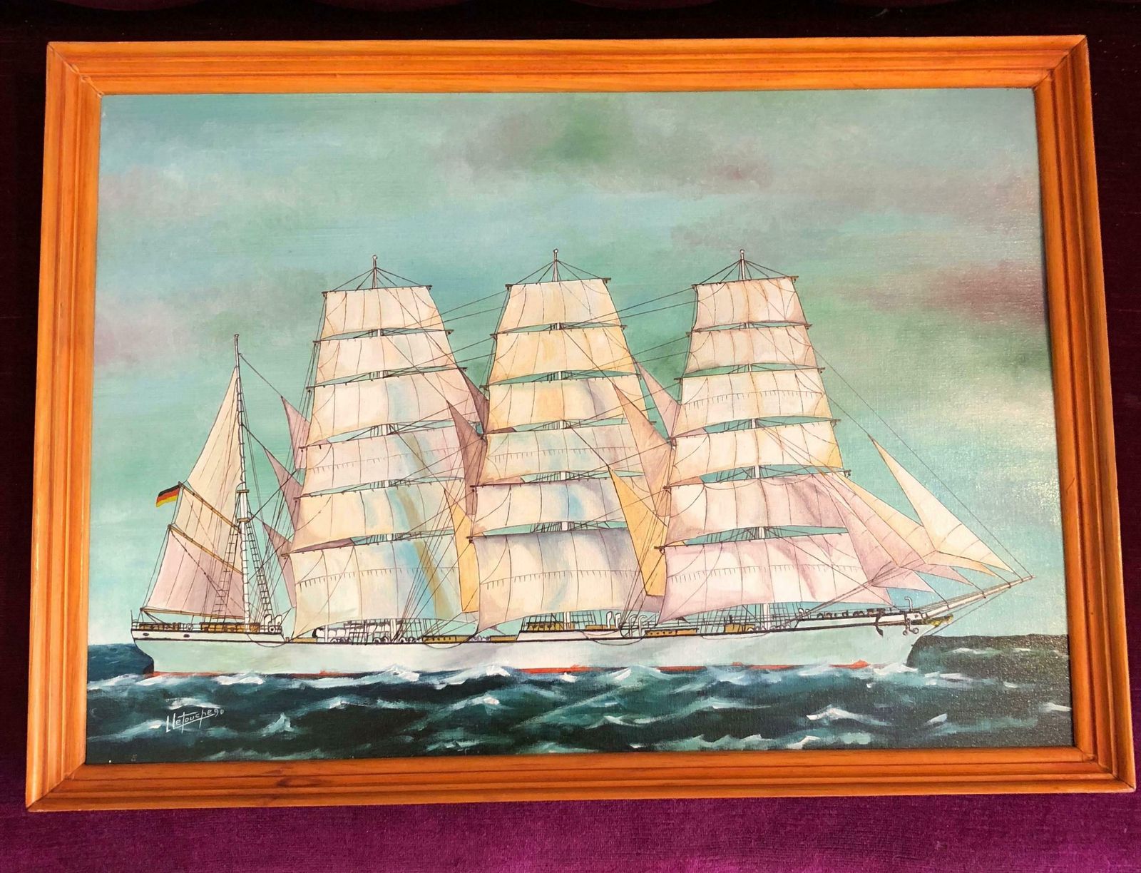 Louis Letoucheherzogin Cecilie, Signed Oil Paintingc. 1990 photo furniture