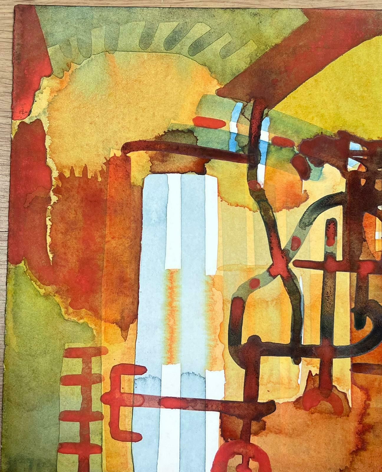 Jacques Coulais (1955 2011)french Expressionist Abstract Original Painting Fiery Coloursmid 20th Century photo for sale