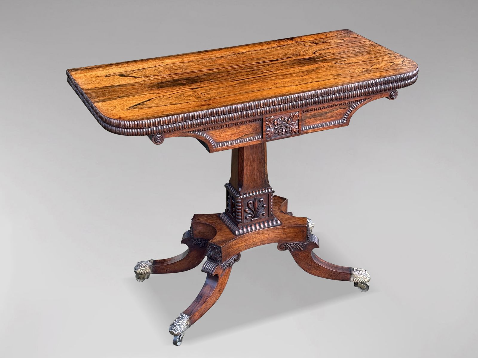 Early 19th Century George IV Period Rosewood Fold Over Card Table photo vinterior