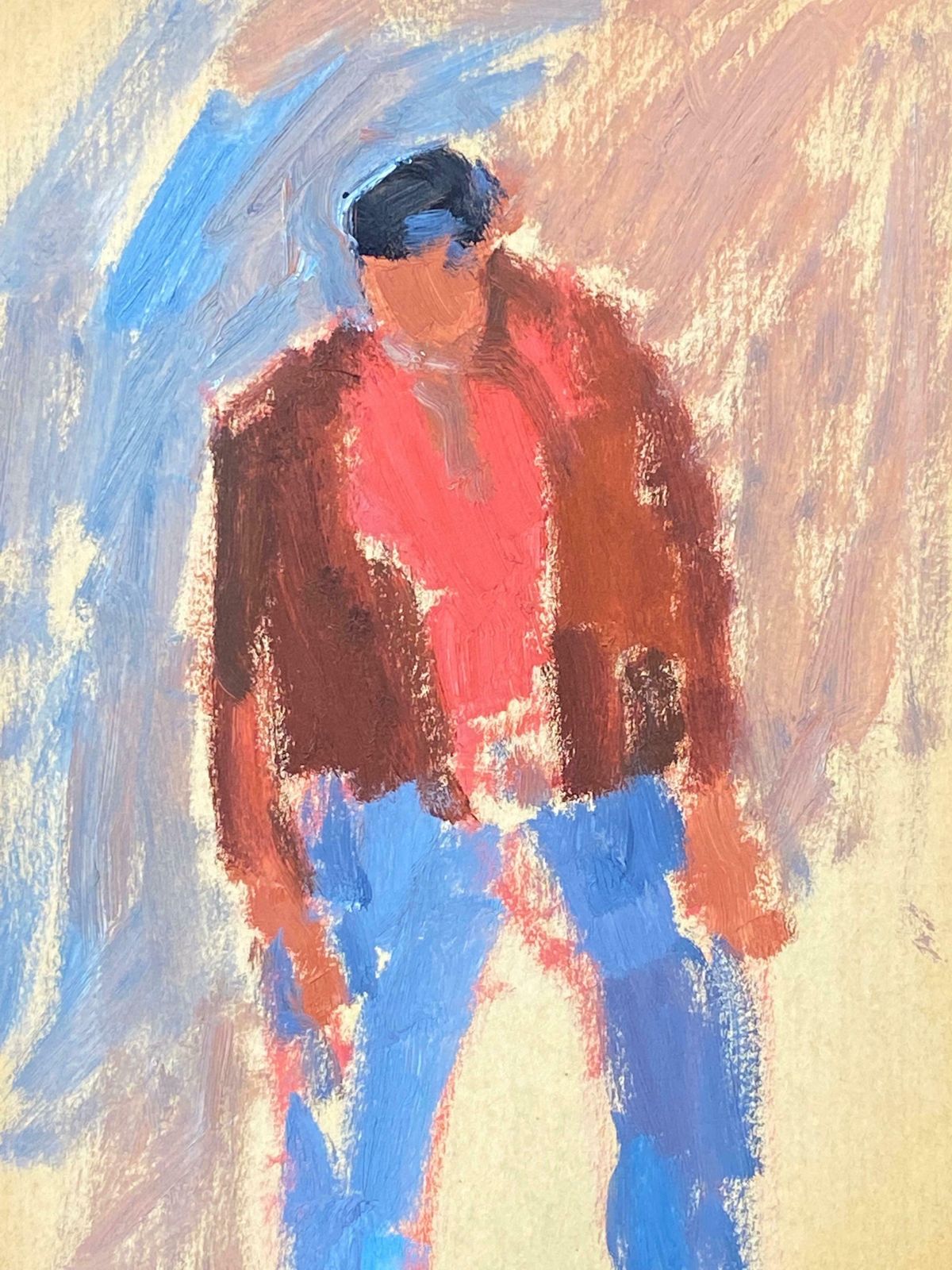 Elisabeth Hahn20th Century German Modernist Oil Painting Portrait Study Of A Man20th Century photo furniture