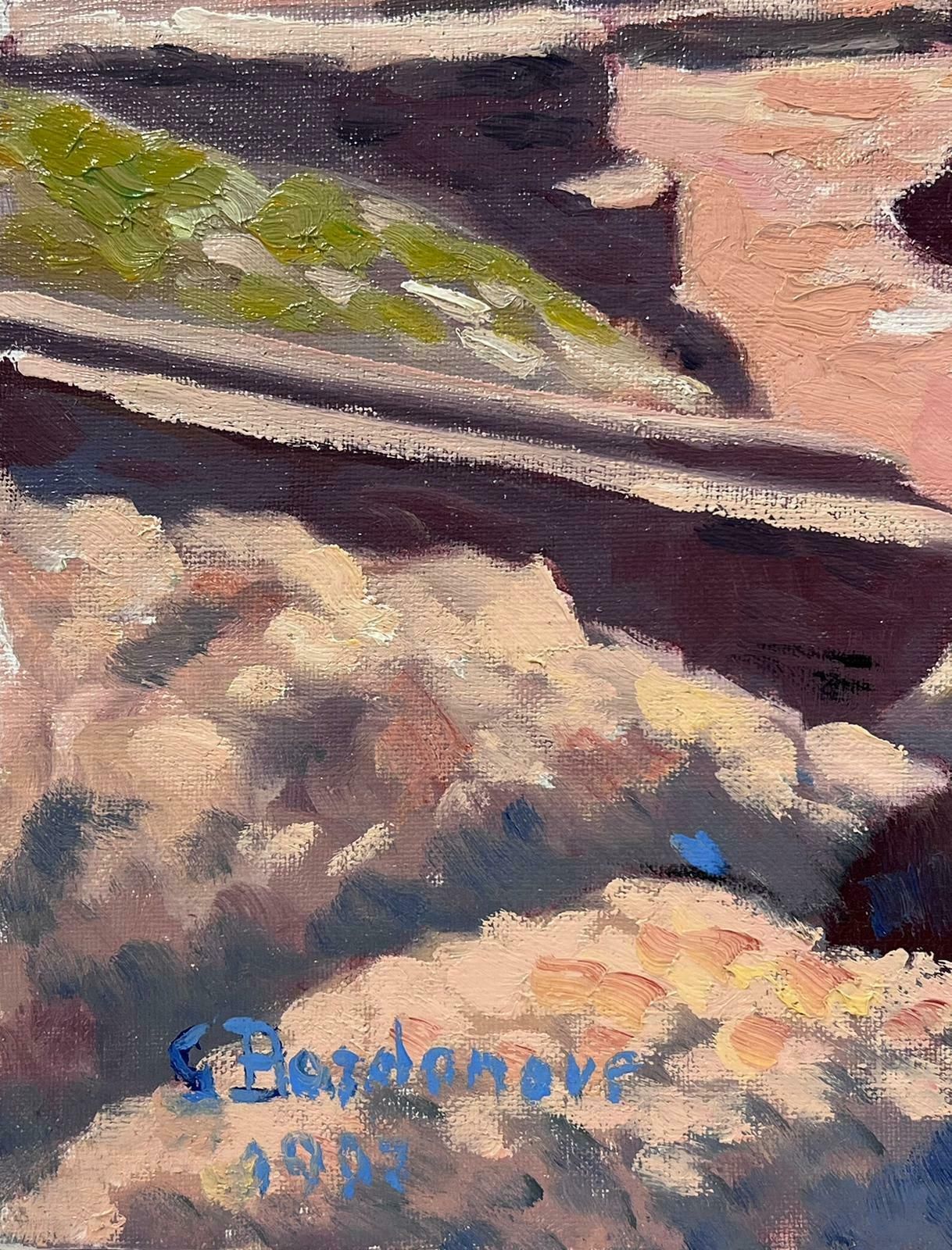 Georges Bordonovecontemporary French Impressionist Oil Stone Well In Mountain Landscape photo furniture