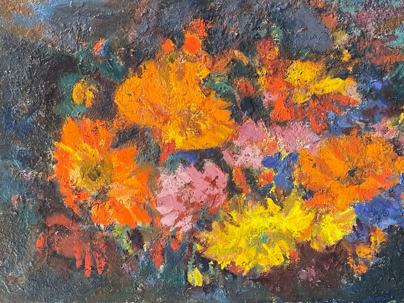 Elisabeth Hahn20th Century German Modernist Oil Painting Colorful Still Life Of Flowers20th Century photo furniture