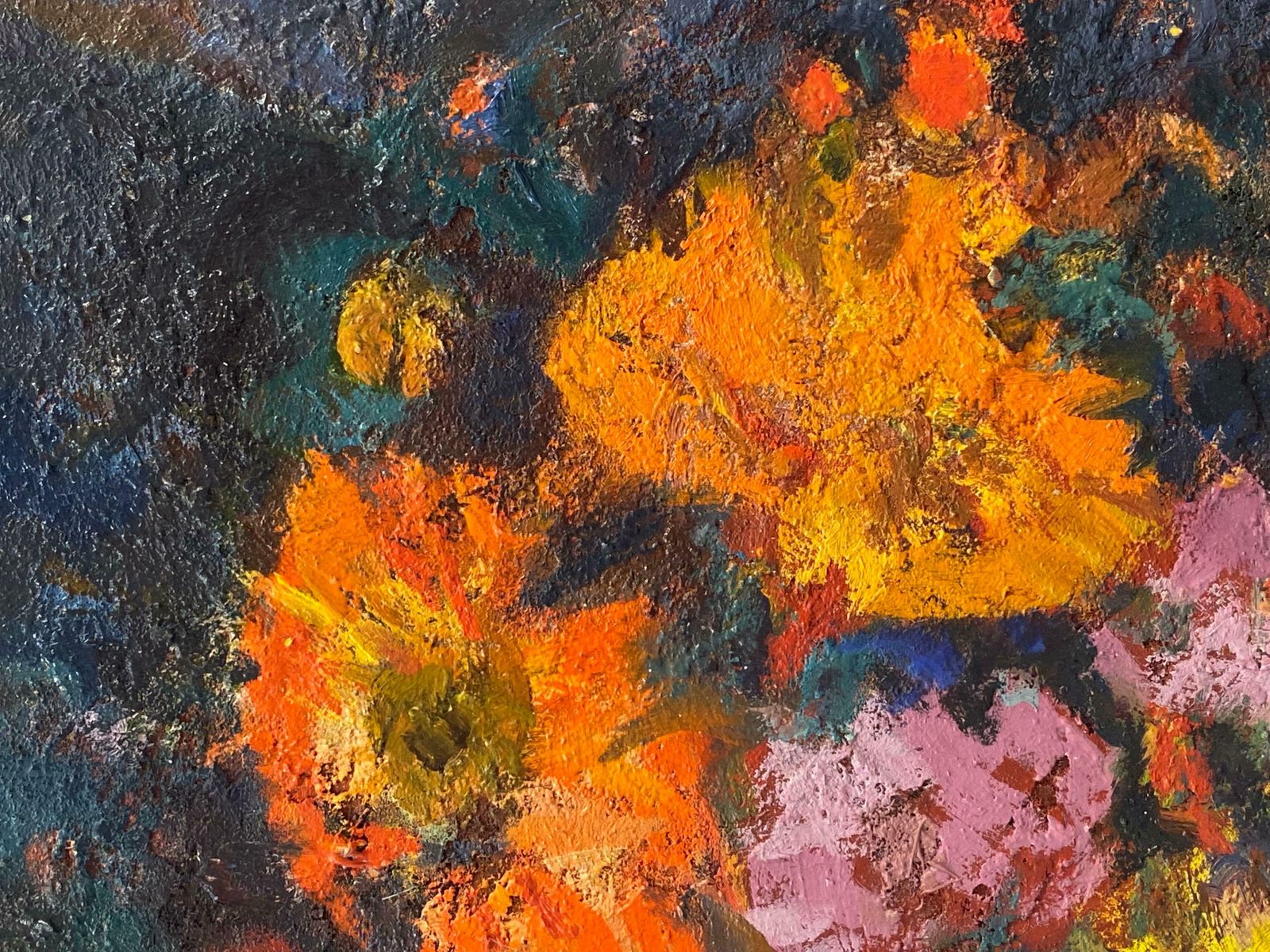 Elisabeth Hahn20th Century German Modernist Oil Painting Colorful Still Life Of Flowers20th Century photo vinterior