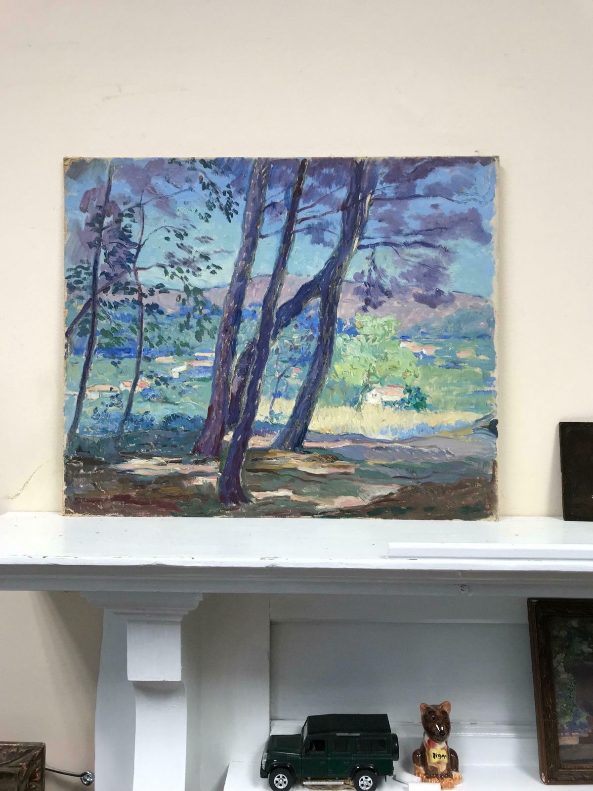 French School1930's French Post Impressionist Oil Painting   Summer Provence Landscapec. 1930's photo furniture