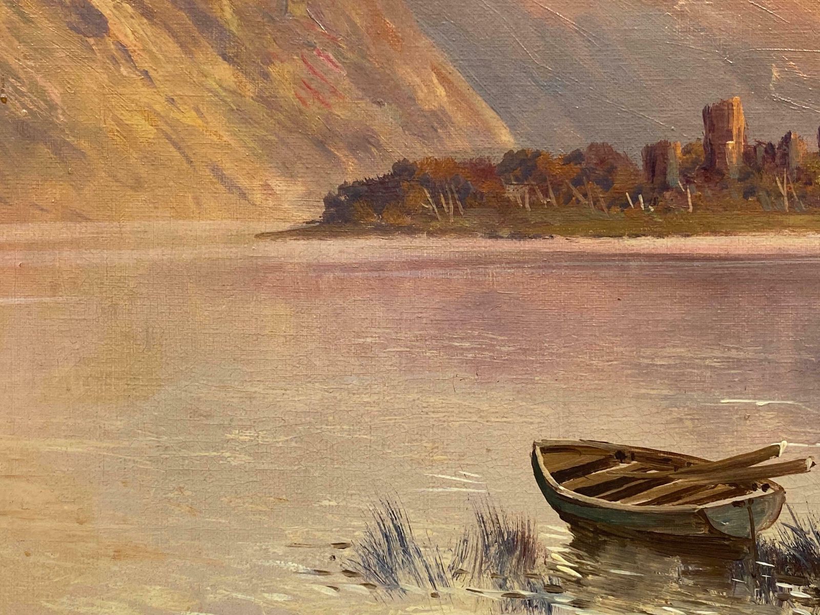Francis E. Jamiesonkilchurn Castle Loch Awe, Antique Scottish Highlands Sunset Framed Oil Painting C.1930's photo 1991.0
