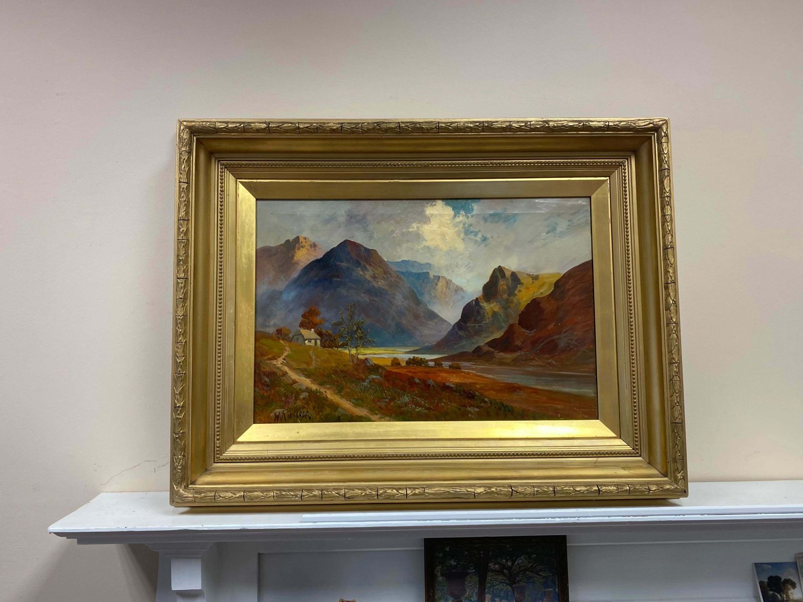 Francis E. Jamiesonlarge Antique Scottish Highlands Oil Painting In Gilt Frame Pitlochry Perthshirec.1930's photo furniture
