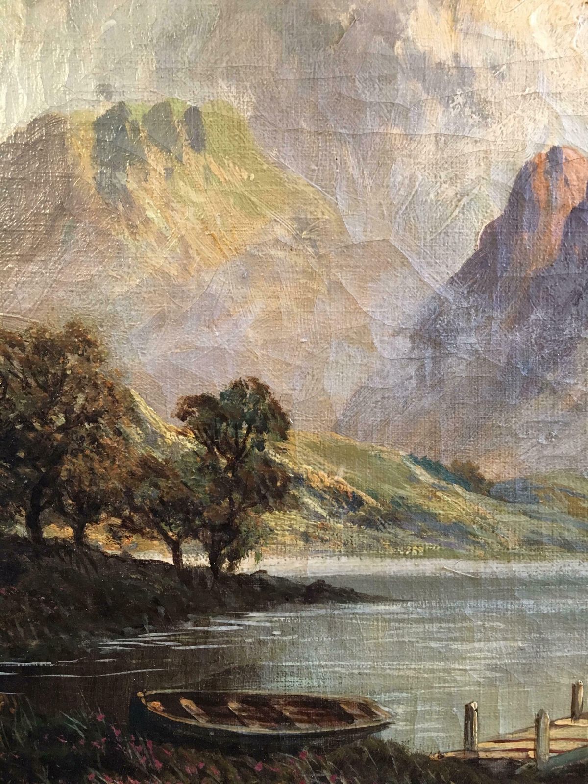 Francis E. Jamiesonloch Lomond, View Of The Jetty, Antique Scottish Oil Painting Sunset, Signedc.1930's photo buy