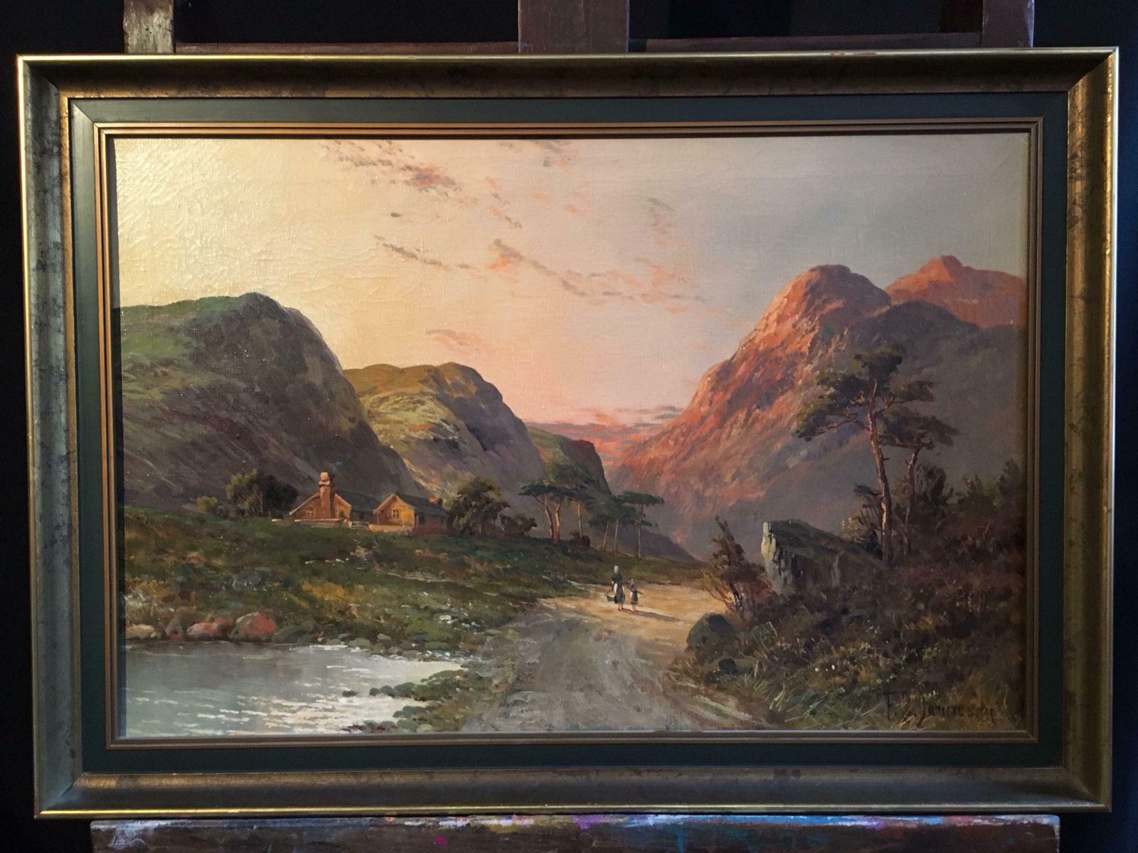 Francis E. Jamiesonhazy Sun On The Mountains, Scottish Glen 'Glen Coe' Signed Oilc.1920s photo for sale