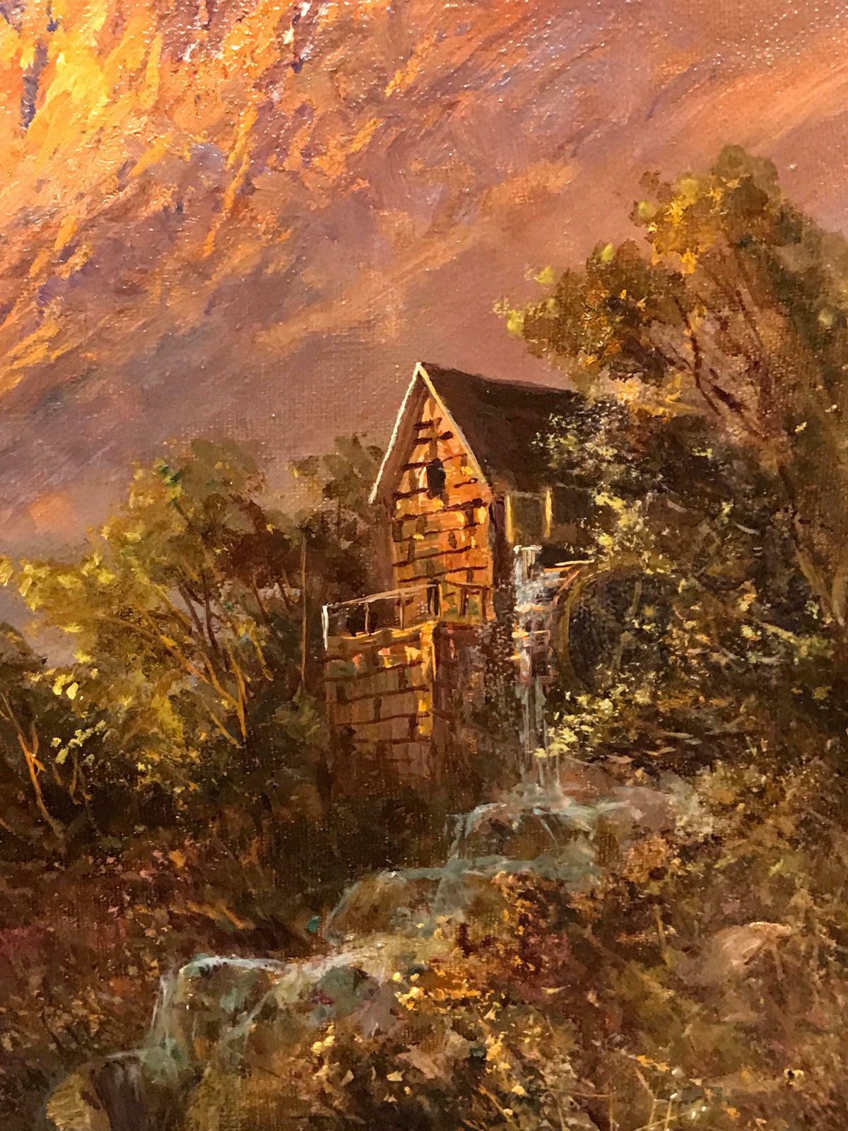 Francis E. Jamiesonantique Scottish Oil Painting Highland River Sunsetc.1930's photo for sale