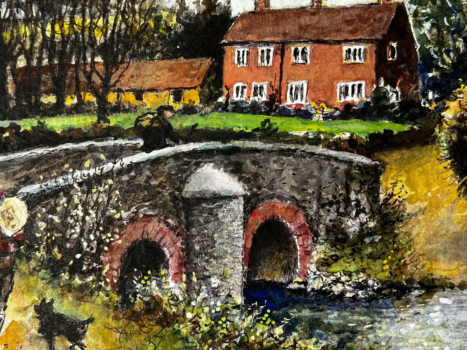 Norman A Olleyhaycart Crossing The Ford Of The Old Packhorse Bridge photo vinterior