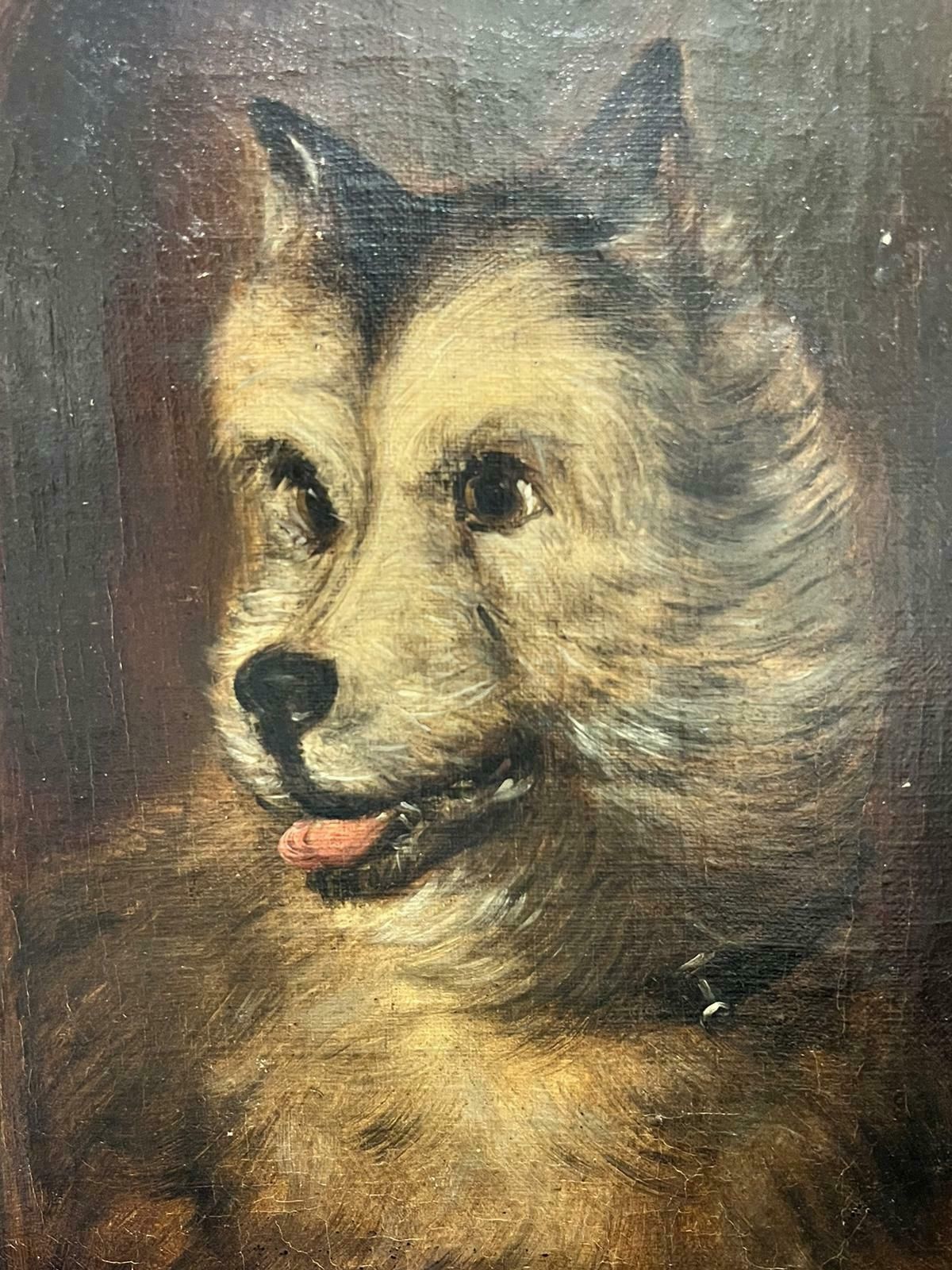 W.Mitchellvictorian English Dog Painting Oil On Canvas Head Portrait Of Terrier photo for sale