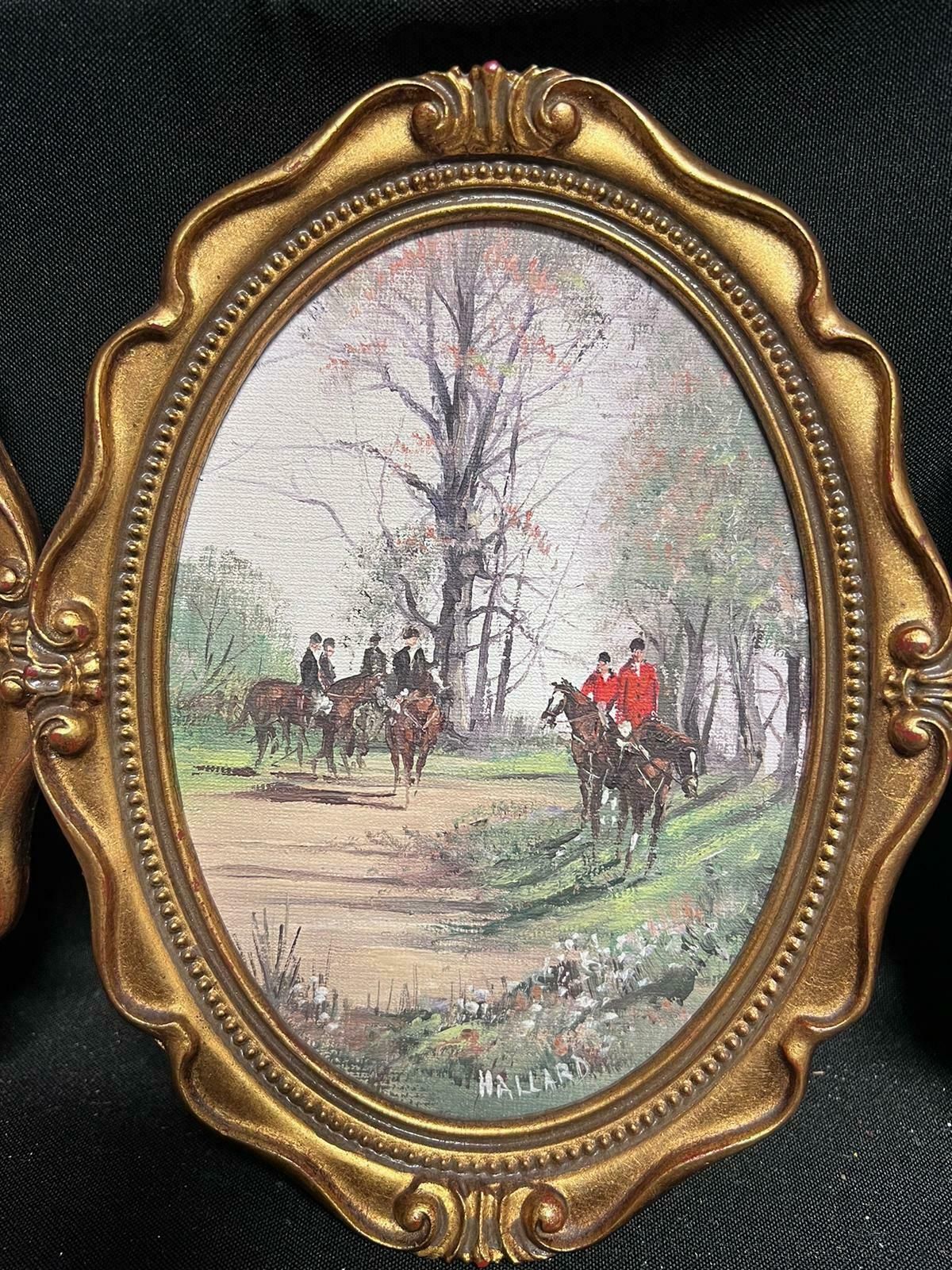 British Sporting Artset Of 4 Hunting Scenes British Oil Paintings Signed   4 X Original Paintings photo Art