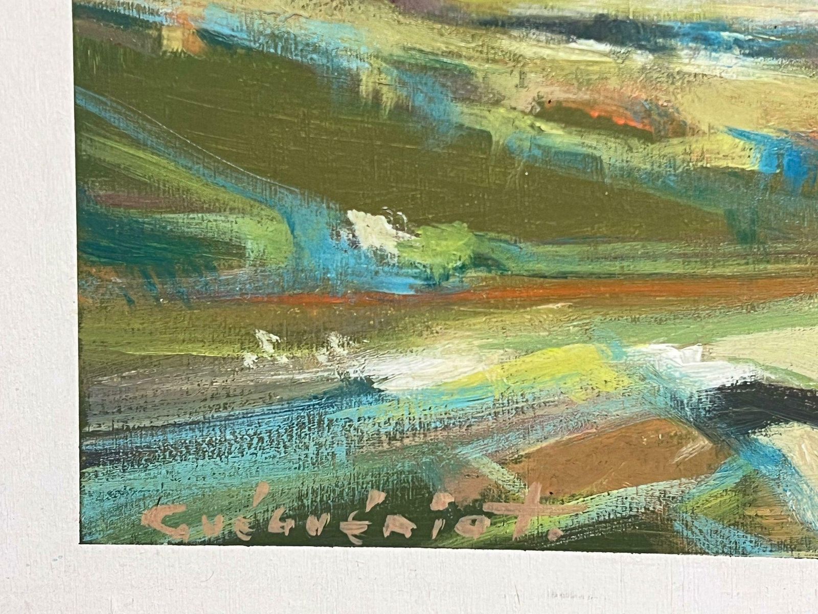 Gerard Guegueniatfrench Abstract Expressionist Signed Oil Coastal Landscape Large Original photo for sale
