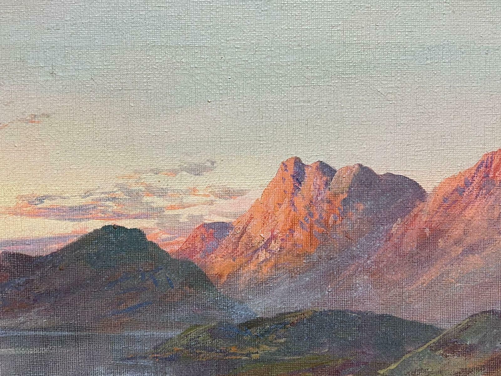 F. E. Jamiesonantique Scottish Highland Landscape Loch Scene Signed Oil Painting On Canvas photo Art