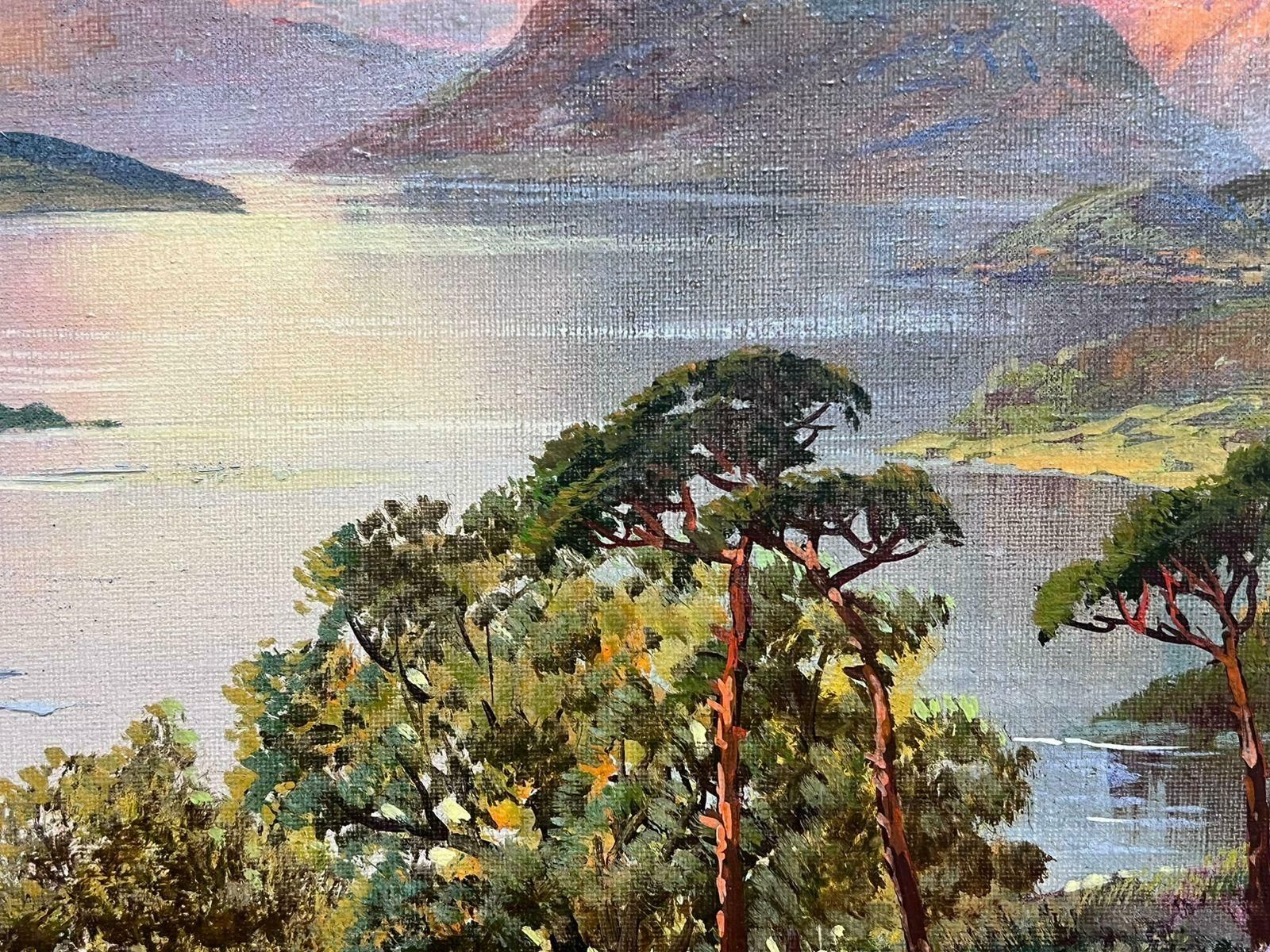 F. E. Jamiesonantique Scottish Highland Landscape Loch Scene Signed Oil Painting On Canvas photo buy