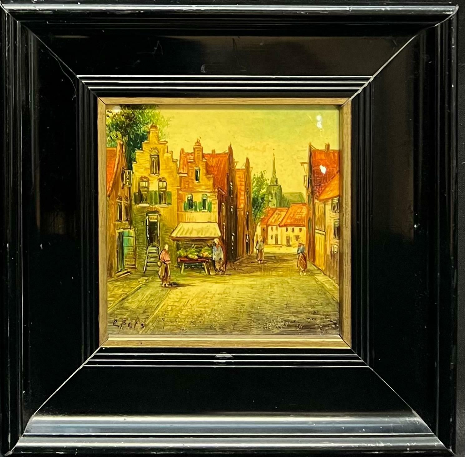 Dutch 19th Century Schoolpair 19th Century Dutch Signed Oil Paintings Figures In Old Streets19th Century photo furniture