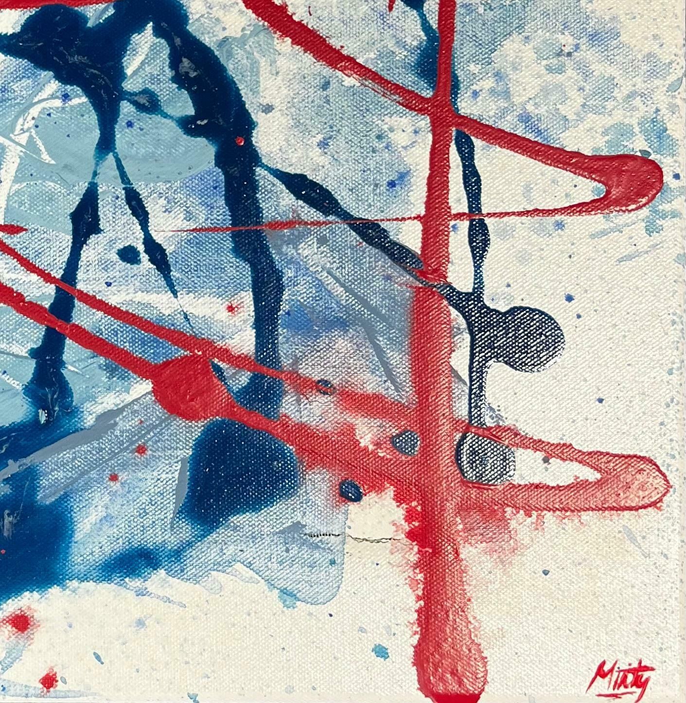 Minty Ramseyred Blue And Grey Explosion Abstract Acrylic Contemporary British Painting2024 photo 868.0