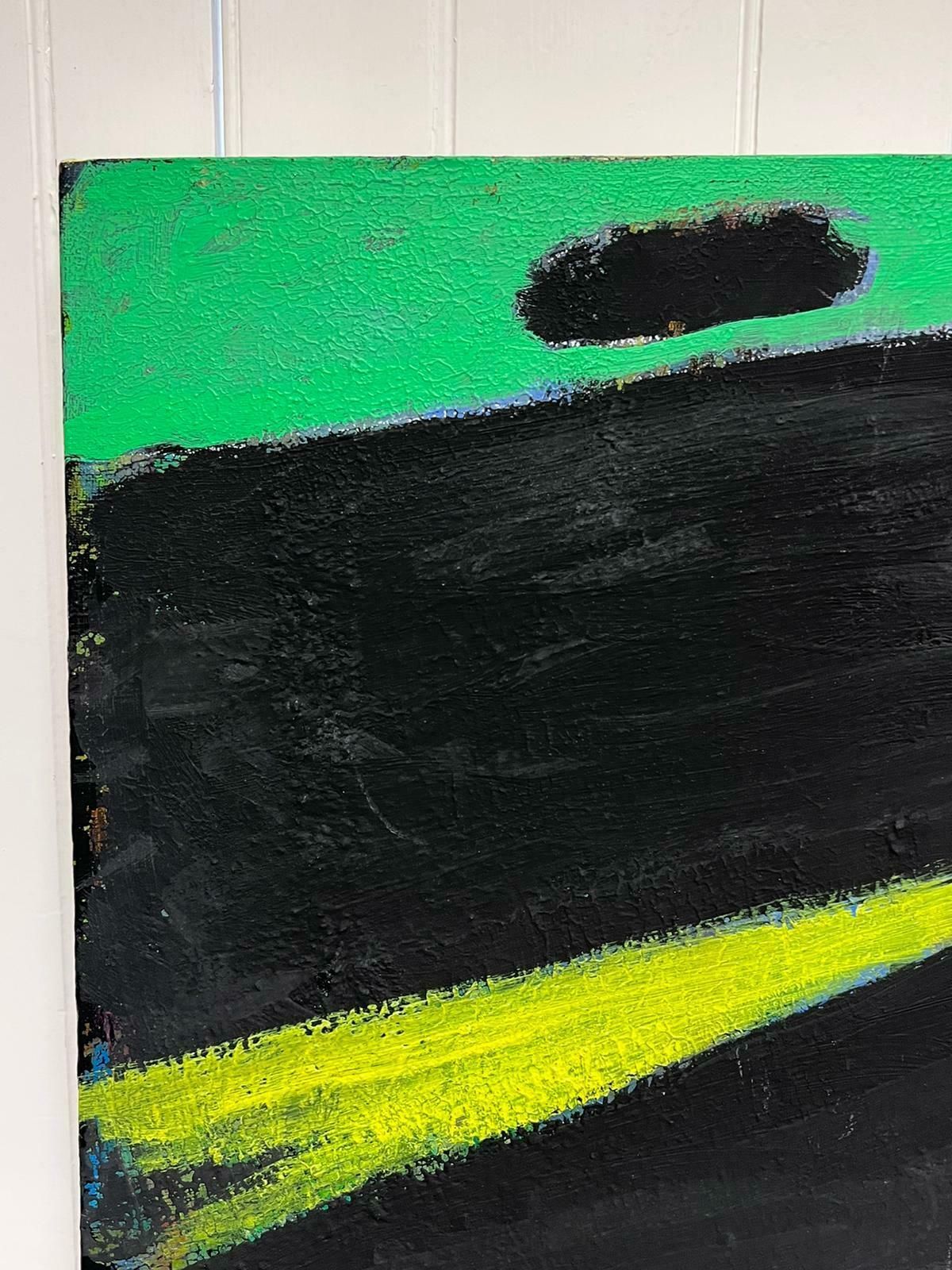 Andre Guilloublack & Green Expressionist Abstract Oil Painting Large Contemporary Canvas photo for sale