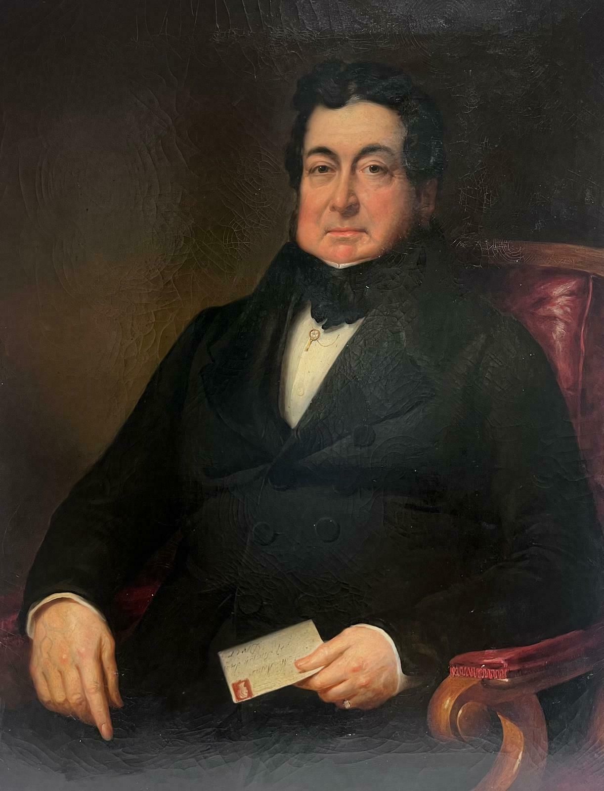 Victorian Englishvery Large Mid 19th Century Victorian Portrait English Gentleman Seated Leather photo furniture