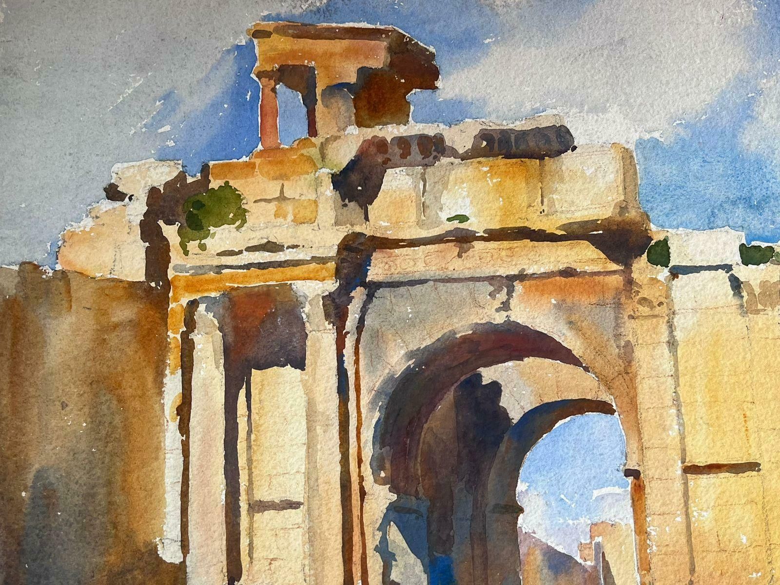 Jean Laforguemid 20th Century French Post Impressionist Signed Painting Golden Building Ruins photo for sale
