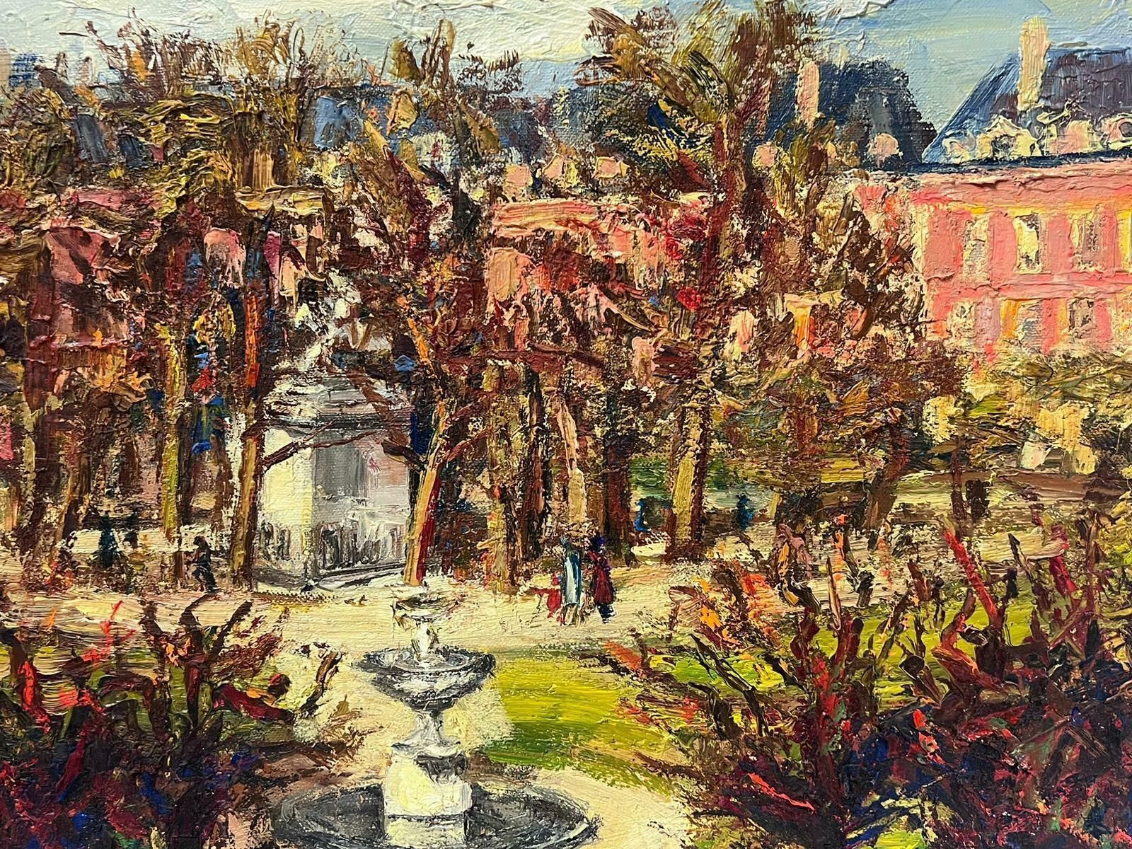 Josine Vignonfrench Post Impressionist Oil Paris Square Place Des Vosges? Signed Original1960's photo vinterior