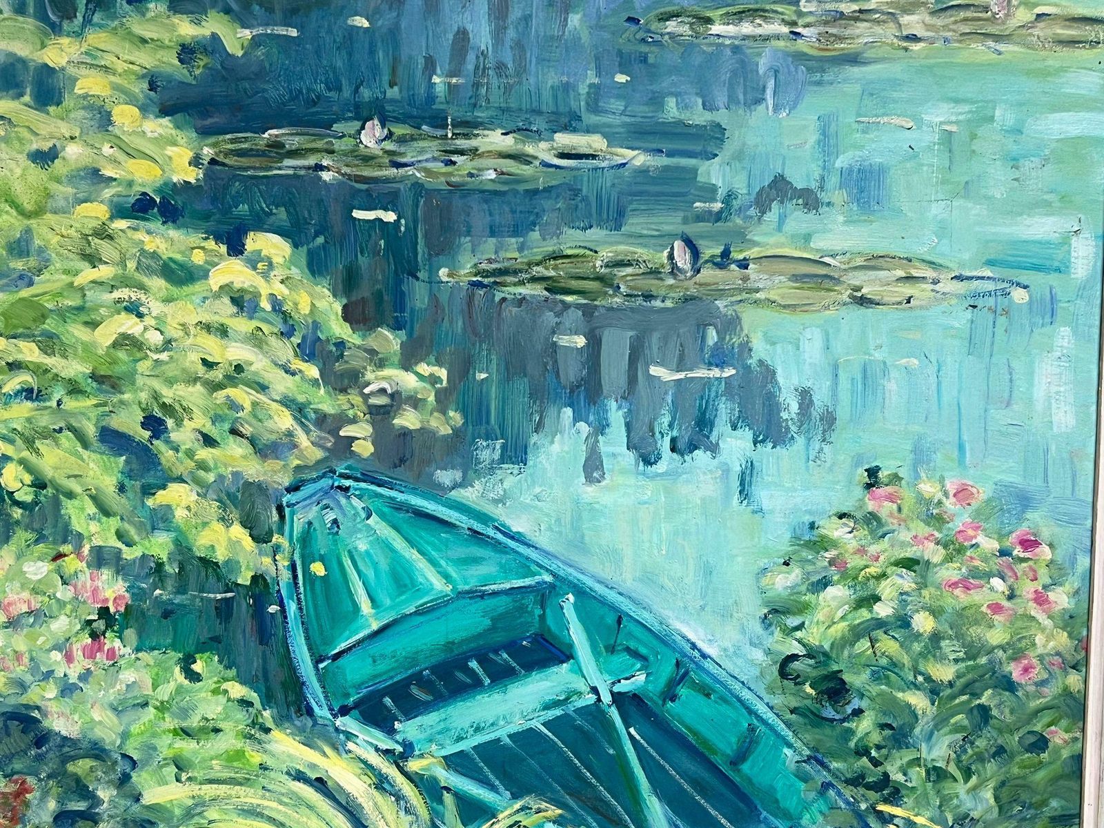C. Dumontierthe Waterlily Pond At Giverny Signed French Impressionist Framed Oil Painting photo 1430.0