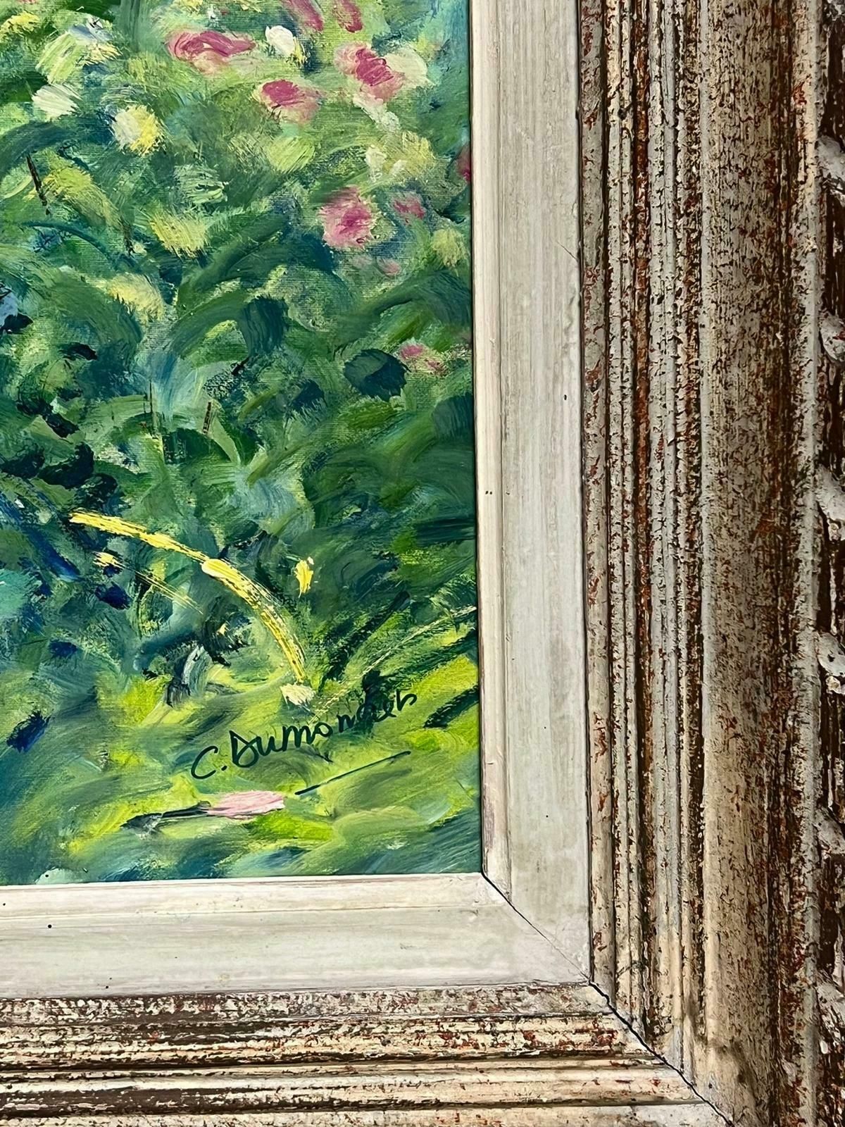 C. Dumontierthe Waterlily Pond At Giverny Signed French Impressionist Framed Oil Painting photo vinterior