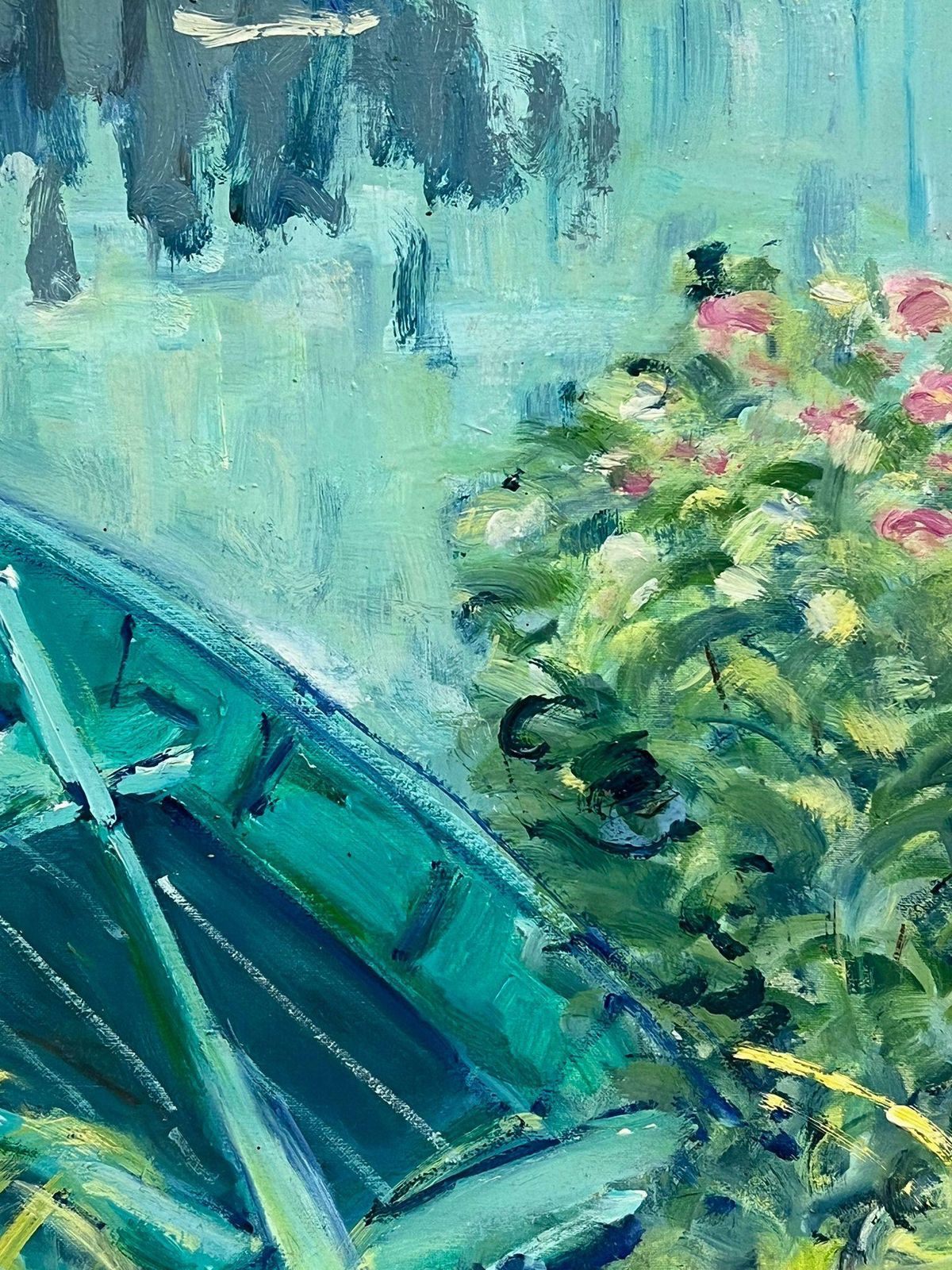 C. Dumontierthe Waterlily Pond At Giverny Signed French Impressionist Framed Oil Painting photo vintage
