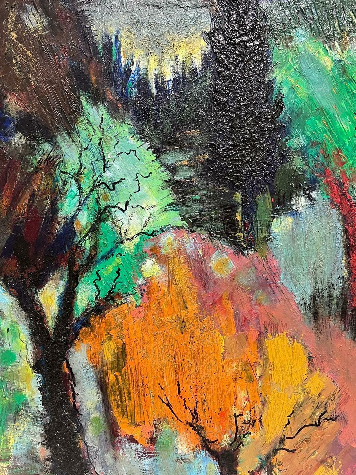 Andre Guilloufrench Modernist Large Oil Painting Autumn Trees In Provence Landscape D. 2002 photo for sale