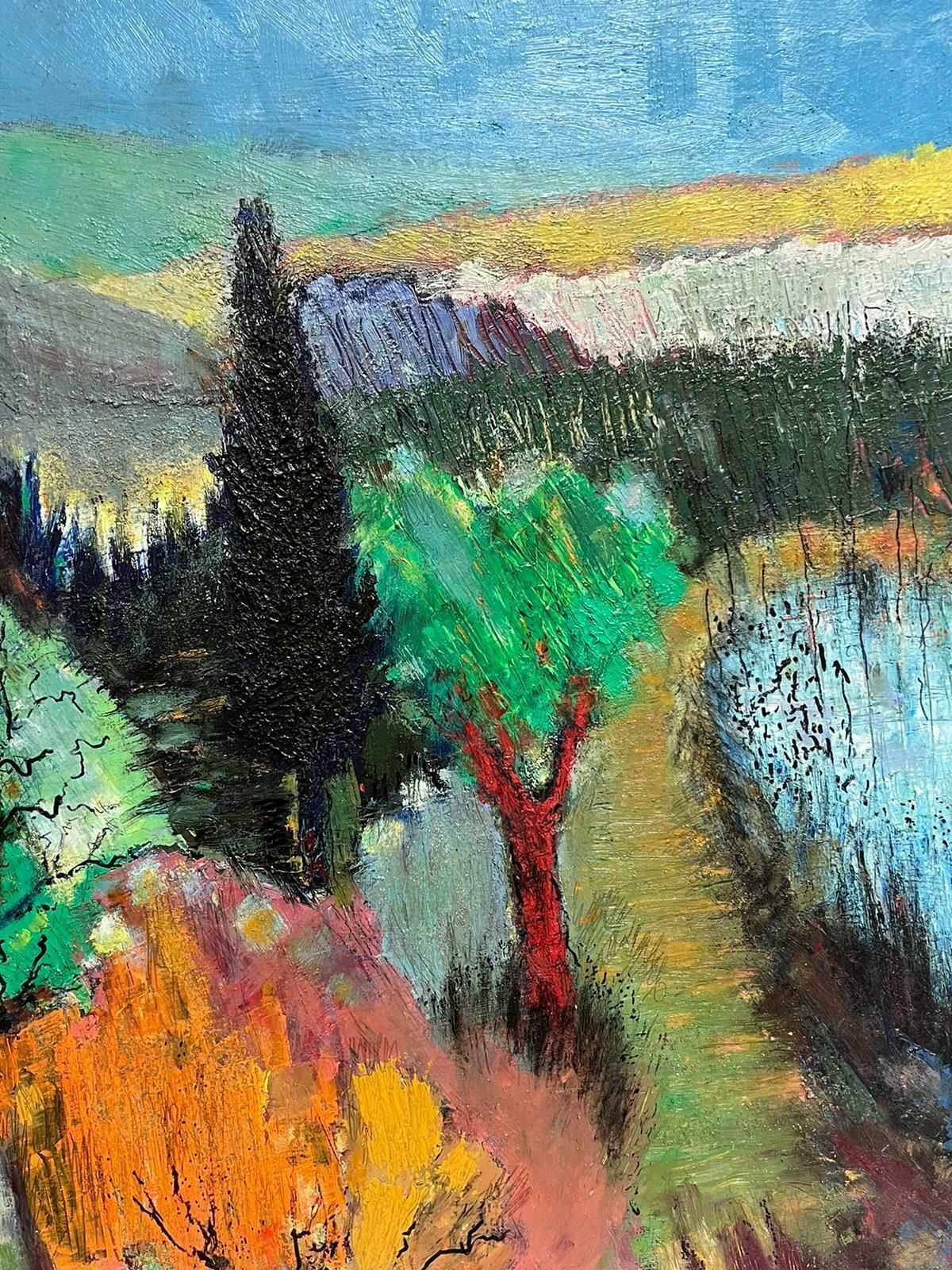 Andre Guilloufrench Modernist Large Oil Painting Autumn Trees In Provence Landscape D. 2002 photo vinterior