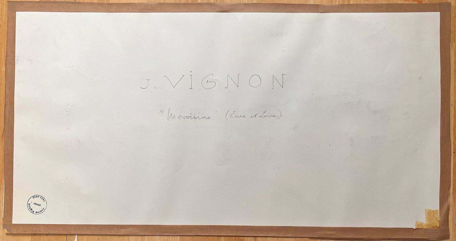 Josine Vignonmid Century French Original Ink Drawing Névoisins (Eure Et Loire) Rural Village1950's photo vinterior