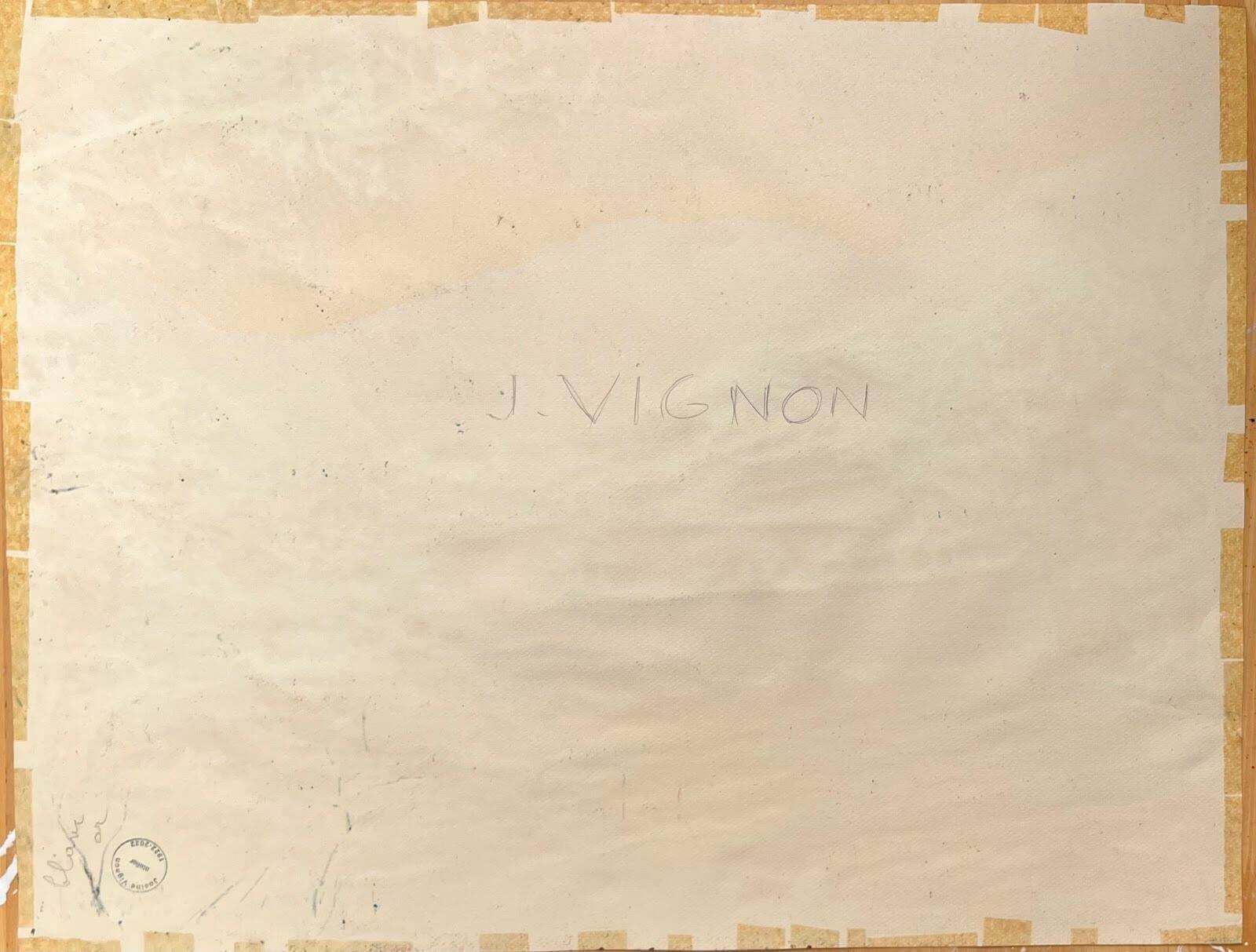 Josine Vignonmid Century French Original Pastel Drawing Of A Mountainous Landscape1950's photo buy