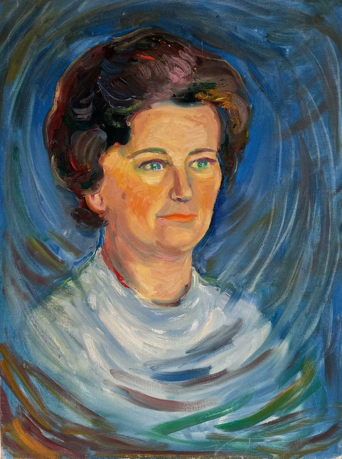 French School1970's French Portrait Of A Distinguished Lady Oil Painting On Canvas D.19751975 photo furniture