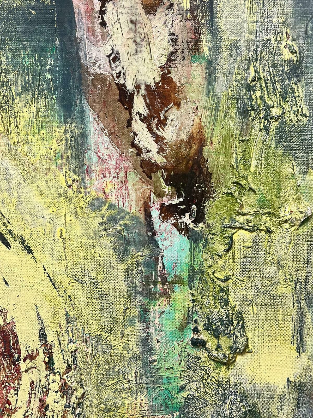 Michael Heindorffenormous Green Yellow Abstract Expressionist Oil Painting 1996 photo vinterior