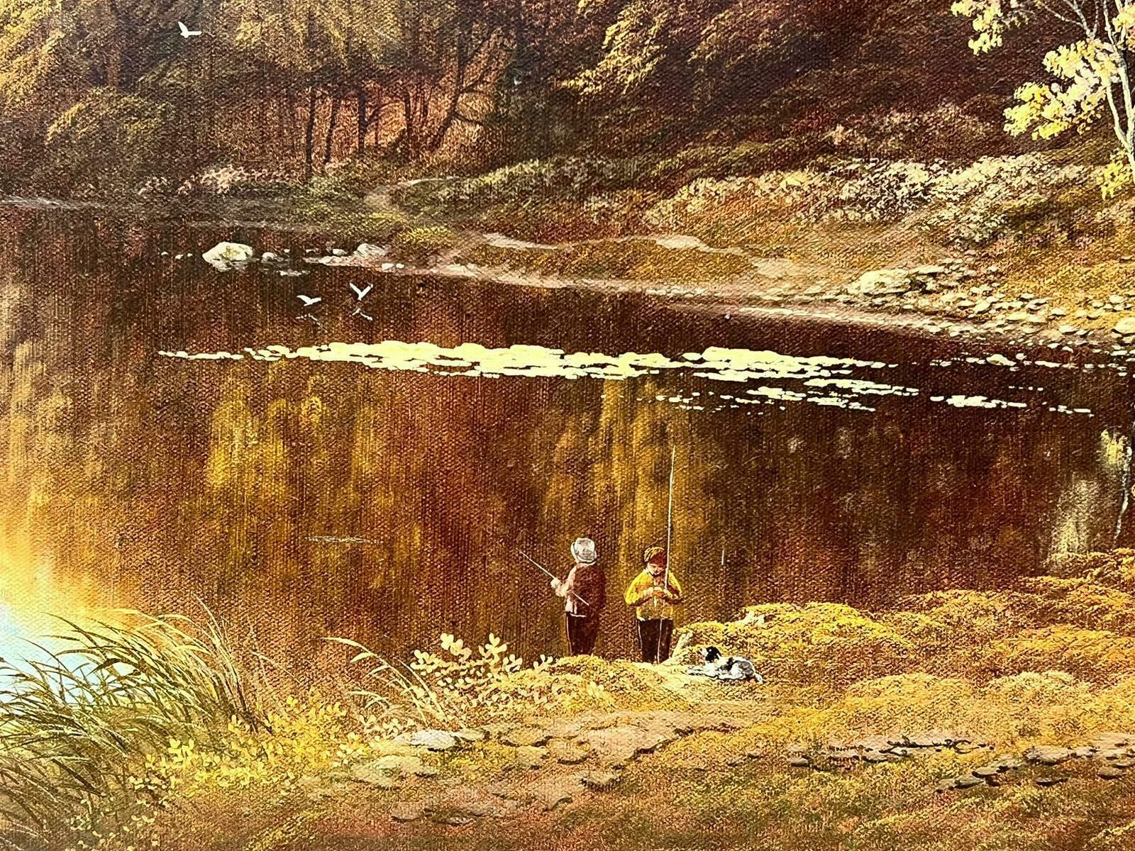 Andrew Grant Kurtishuge Traditional British Oil Painting Fishing In The Highlands Autumnal Loch photo Art